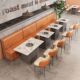 Curved restaurant fast food restaurant deck sofa stainless steel snack bar barbecue restaurant western restaurant hot pot restaurant table and chair set