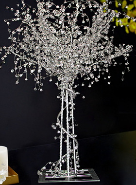 新款婚庆道具水晶树餐桌摆件水晶花路引婚礼道具舞台装饰场景布置