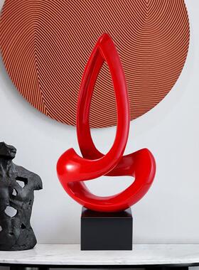 现代极简抽象雕塑设计师摆件高端样板房酒店售楼部装饰品鸿运高升