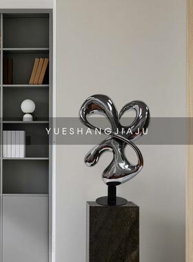 客厅玄关电视柜样板房雕塑落地软装家居饰品现代轻奢抽象飘带摆件