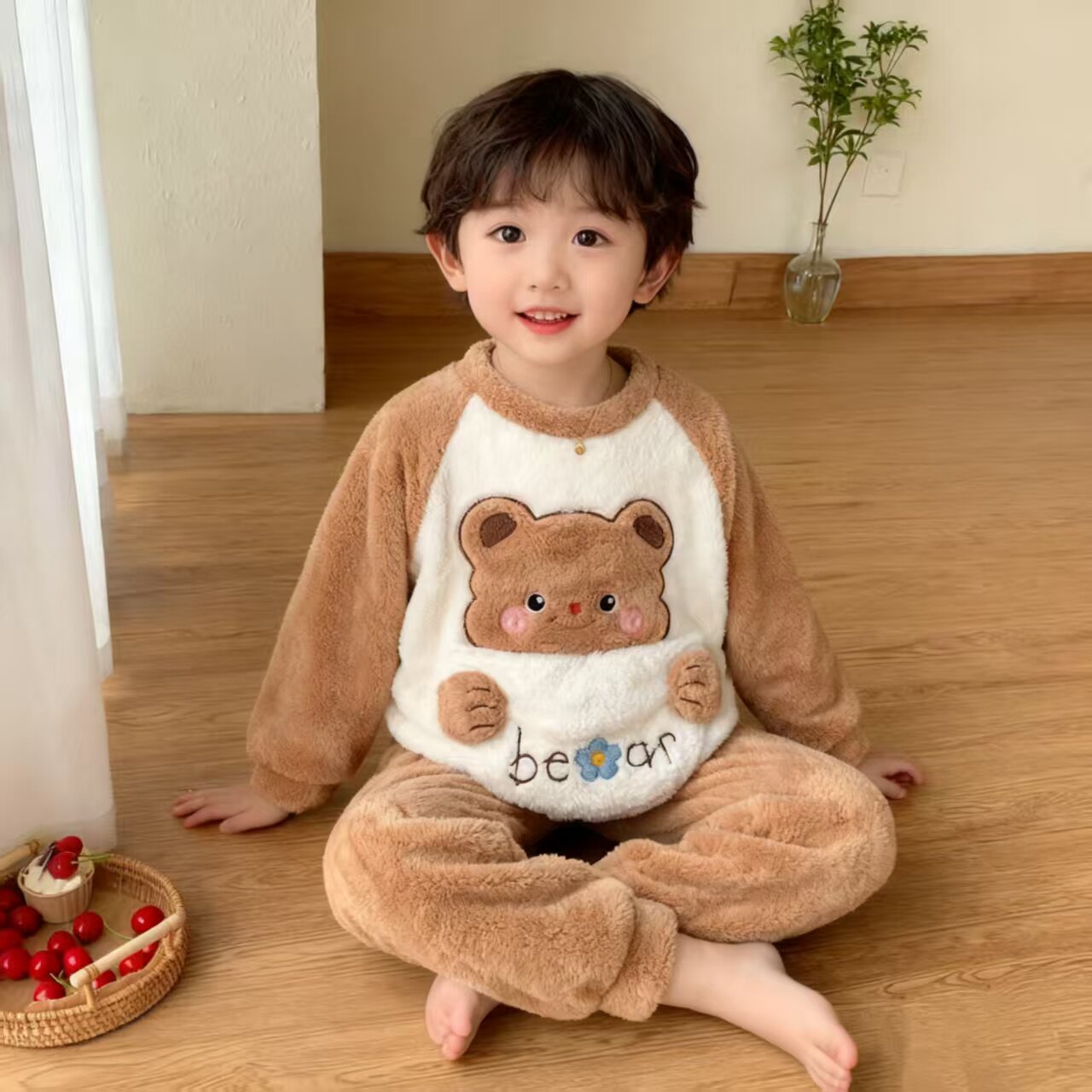 女童男童珊瑚绒睡衣家居服冬季2025新款可爱卡通加厚保暖卡通可爱,淘宝优惠券,粉丝福利购,淘宝优惠卷