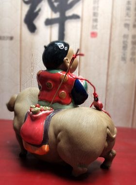 陶瓷招财童子摆件开业新房公司办公室店铺家居玄关摆设好日子礼品