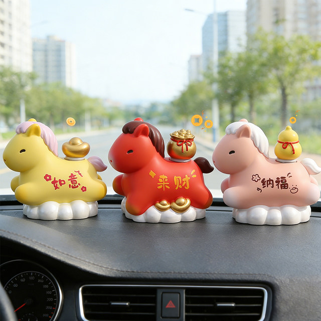 Car ornaments year of horse mascot