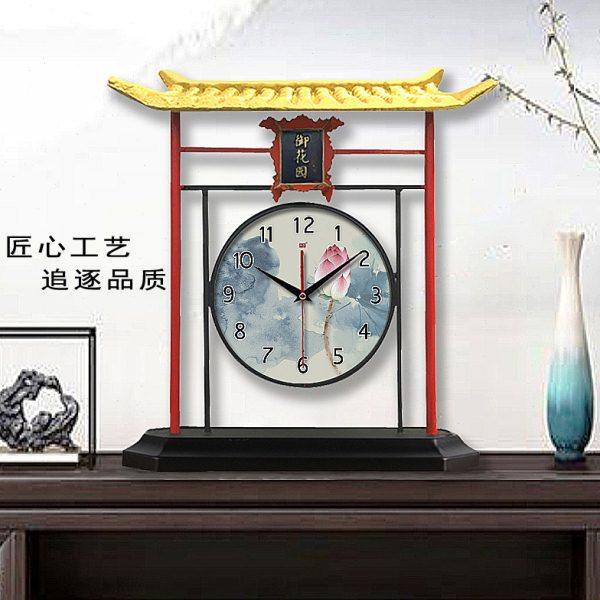 承沁新中式铁艺摆件陶瓷座钟台式摆钟表创意个性客厅装饰静音时钟,淘宝优惠券,粉丝福利购,淘宝优惠卷