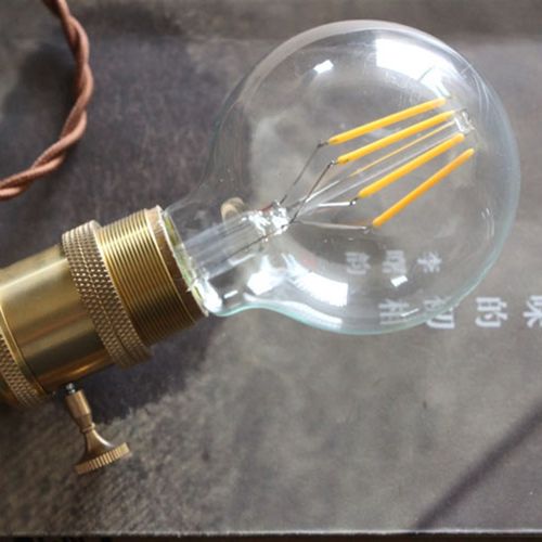 复古爱迪生吊灯黄铜带开关吧台床头餐厅阳台玄关北欧简Y约个性创 - 图2