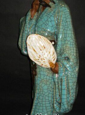 三国孔明诸葛亮吉祥吉祥公司陶瓷工艺石湾公仔精品装饰中式摆件