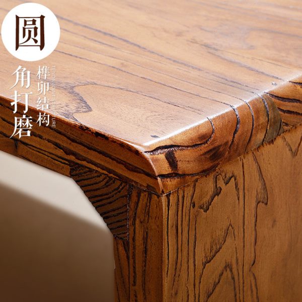 Old elm tatami coffee table, Kang table, solid wood bay window table, low table, window sill table, small table, free 2 cushions