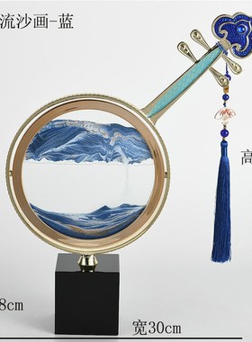 创意琵琶流沙画摆件客厅酒柜电视柜轻奢装饰品办公室减压摆件礼品