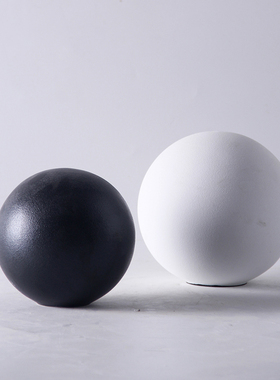 现代简约北欧纹路金字塔形陶瓷几何条纹摆件黑白正方体圆形装饰品