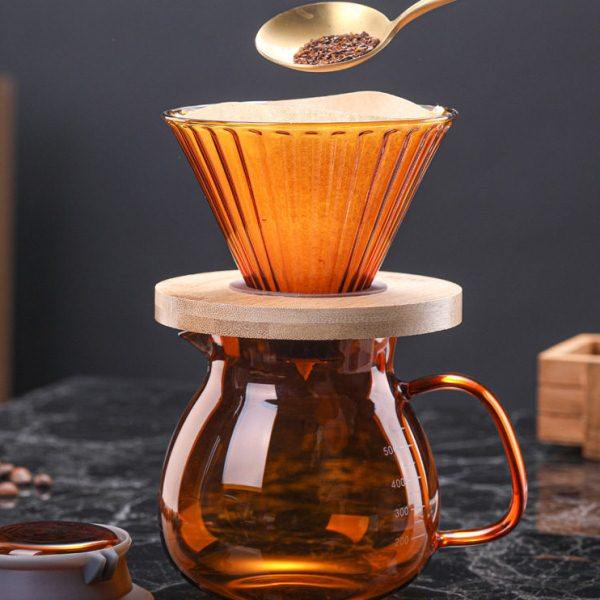 手冲咖啡分享壶耐高温琥珀色带盖带刻度玻璃日式聪明挂耳器具器具,淘宝优惠券,粉丝福利购,淘宝优惠卷