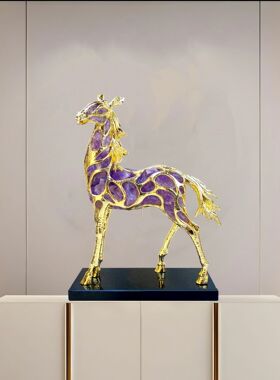 轻奢玄关酒柜摆件马到成功办公桌书柜装饰品开业礼品领导升职礼物