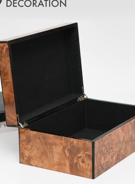 意大利无障碍豪华旧钱风格南木纹托盘储物箱样板房售楼处S会所自