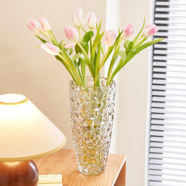 水晶花瓶玻璃透明轻奢高级感客厅插花养玫瑰百合鲜花装饰花器摆件,淘宝优惠券,粉丝福利购,淘宝优惠卷