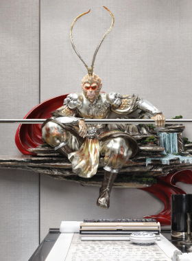 玄关壁饰立体客厅沙发背景墙壁挂饰立体浮雕软装饰品餐厅壁挂悟空