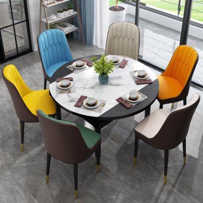 实木餐桌椅组合 现代简约餐桌家用小户型折叠可伸缩圆桌带电磁炉,淘宝优惠券,粉丝福利购,淘宝优惠卷