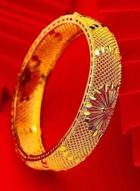 爱美饰品精品七夕礼物【孔雀开屏】高端品质民族风雕花卡扣手镯女