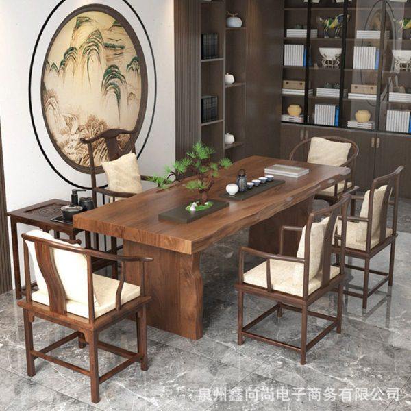 古典中式实木泡茶桌客厅接待禅意茶盘一体茶桌茶台功夫茶桌椅组合,淘宝优惠券,粉丝福利购,淘宝优惠卷