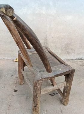 民俗怀旧老物件老式木椅小凳子洗衣工具背靠椅子复古摆件收藏道具