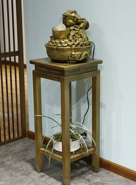 金蟾循环流金摆件三足蟾蜍开业礼品水蝉办公桌台店铺收银面装饰品