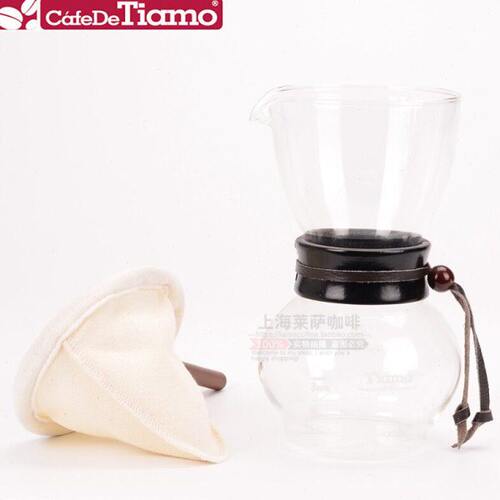 Tiamo 法兰绒手冲咖啡壶 滴滤式咖啡壶 耐热玻璃壶240cc 480cc - 图1
