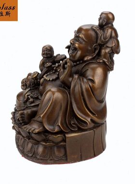 班德拉斯创意铜弥勒佛五子童子摆件家居新婚闺蜜情侣工艺品摆件