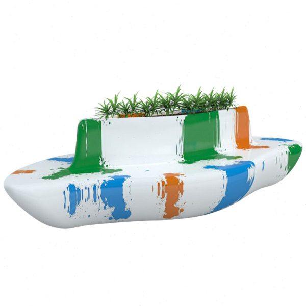 商场彩绘座椅玻璃钢座椅艺术椅定制卡通图案心形带花盆休闲等候椅,淘宝优惠券,粉丝福利购,淘宝优惠卷