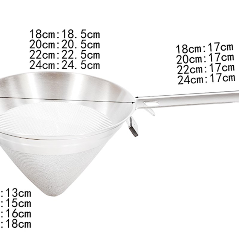 304不锈钢锥形漏斗过滤网多用途纱网J厨房油炸隔渣去渣网油勺网 - 图2