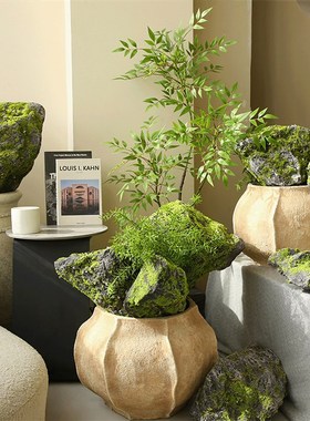 青苔石头b泡沫景观石不规则假山绿植装饰假石创意橱窗装饰造景摆