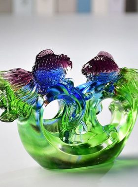 琉璃办公室摆件现代简约桌面创意家居装饰品摆设公司商务开业礼品