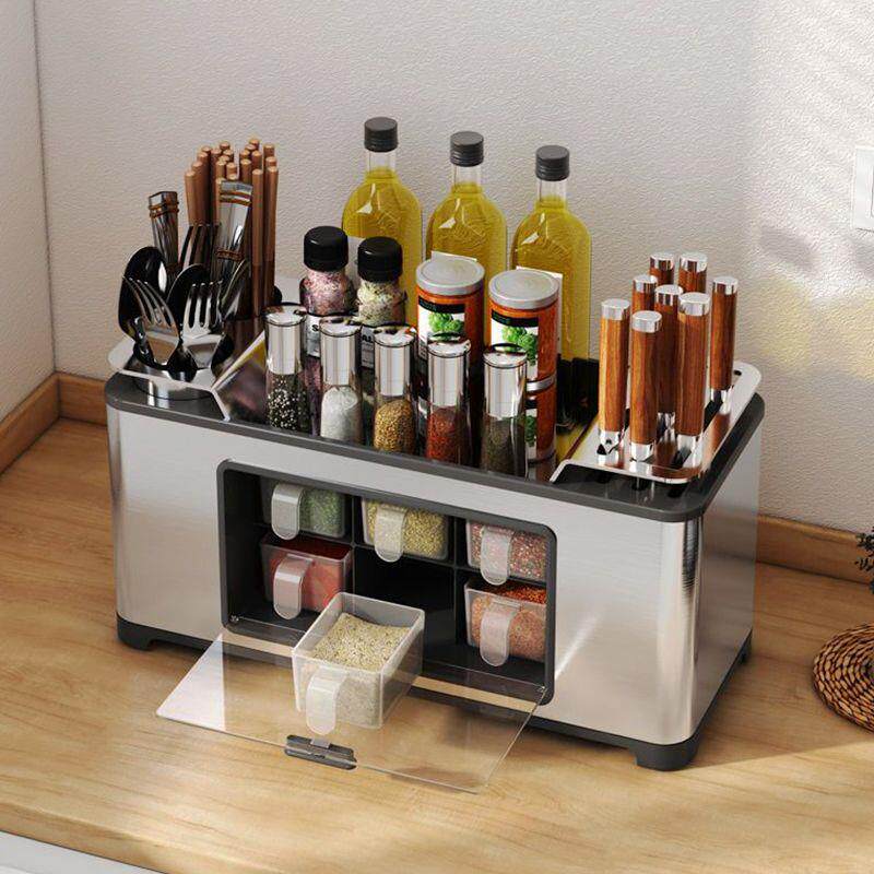 Stainless steel kitchen countertop storage knife holder