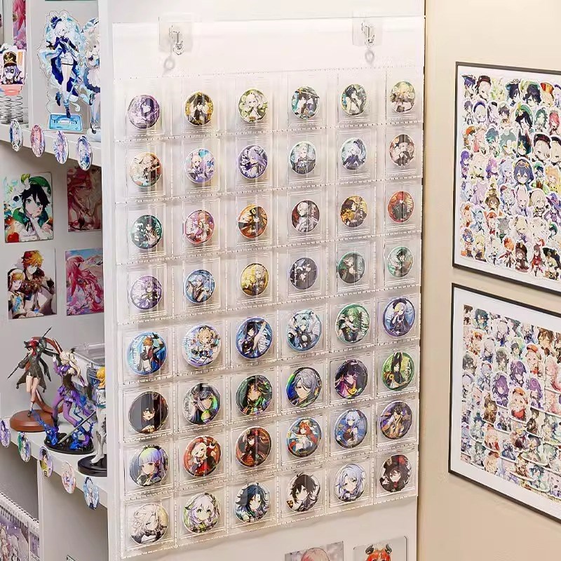 吧唧展示架挂墙谷美卡片s小马宝利分卡位分格背卡徽章谷子收纳挂 - 图2