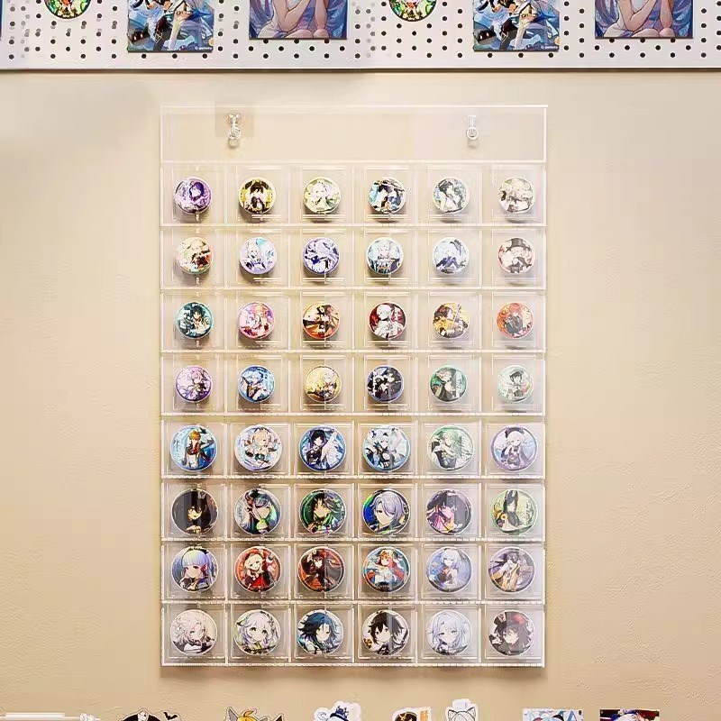 吧唧展示架挂墙谷美卡片s小马宝利分卡位分格背卡徽章谷子收纳挂 - 图1