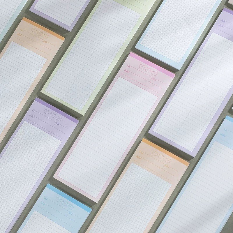 语闲午后微风长条便签本高颜值横线网格简约日常打卡记事本便条纸,淘宝优惠券,粉丝福利购,淘宝优惠卷