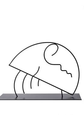 现代简JYB创约客黑色金属线条摆件饰家居样板间书柜意厅抽象装品