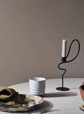 北轻漫奢设计金属烛台样板间酒店浪客无品牌/厅餐欧桌烛光桌面摆