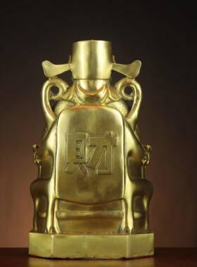 黄铜财神铜财神爷家居店铺铜财神0008宝摆件元财神聚宝摆盆财神件