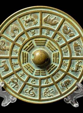 黄亮黄结婚龙铜镜小凤腰怀镜新娘压镜龙凤镜婚庆精品MEA圆镜铜子