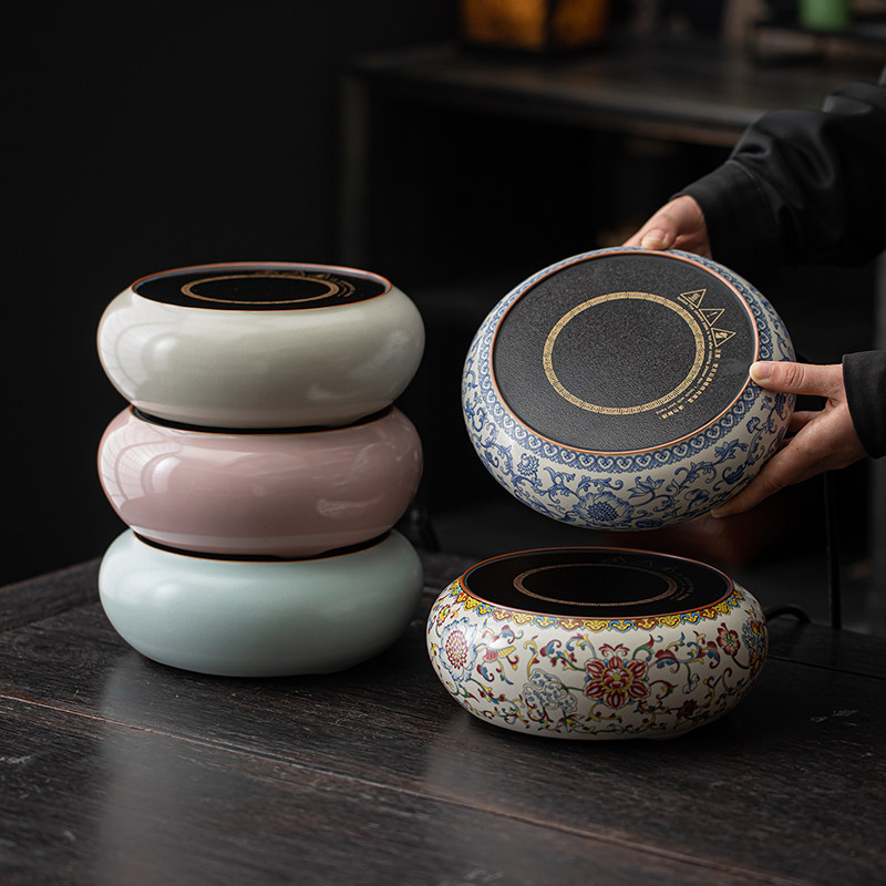 Push-button wire-controlled electric ceramic stove for tea-making and raised beam kettle