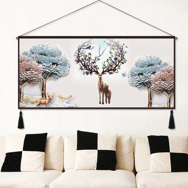 中式客厅装饰画荷花挂毯中国风沙发装饰挂布背景墙布艺壁毯装饰布,淘宝优惠券,粉丝福利购,淘宝优惠卷