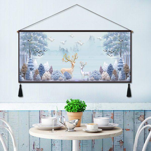 中式客厅装饰画荷花挂毯中国风沙发装饰挂布背景墙布艺壁毯装饰布,淘宝优惠券,粉丝福利购,淘宝优惠卷