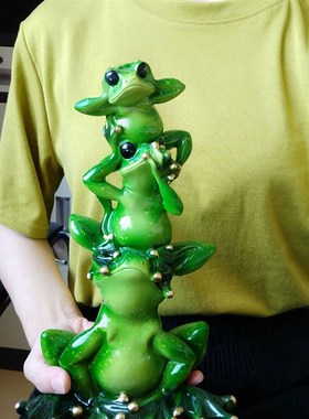 个性创意仿真青蛙摆件家居树脂装饰品小摆设田园景观造景搞笑礼物