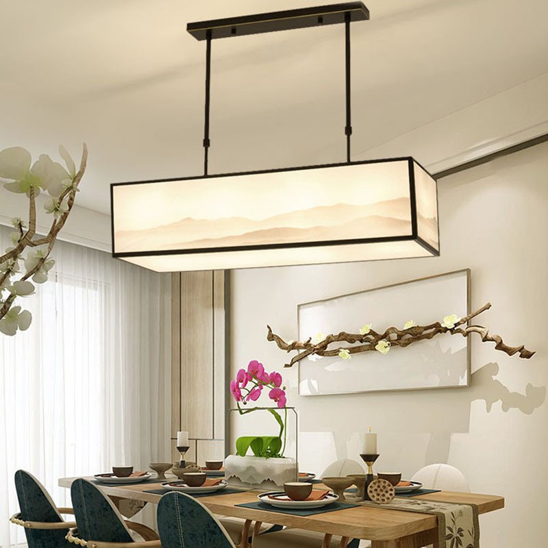 新中式长方形餐厅客厅吊灯 v禅意前台书房饭厅吧台书房茶室吊灯具 - 图2