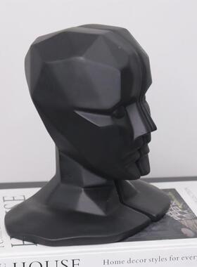 新古典欧板书式样房树脂人物件别GAR墅家居软摆装现代人头档书靠