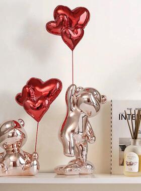 轻奢电摆镀气熊件客厅球电视柜间玄房关DEA桌面家居软装饰品北欧