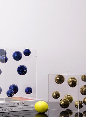 北欧现代约轻奢亚克罩子星球简摆件样板KAB房售楼软处力装饰品摆