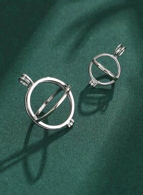 香囊球吊坠空托女随身佩戴镂空香薰球香丸球纯铜球笼灯笼吊坠扣头