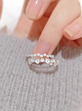 繁花925纯银开口戒指可刻字