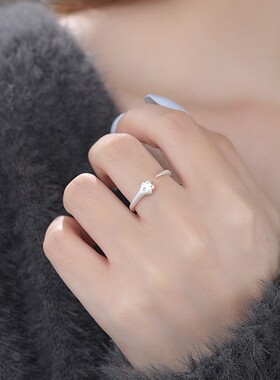 999纯银猫爪开口戒指女小众