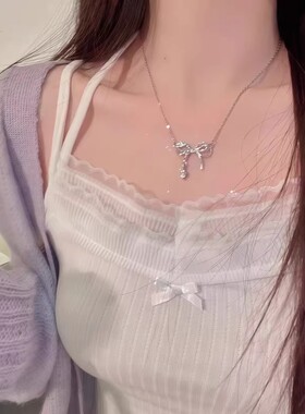 蝶梦灵动蝴蝶结轻奢锁骨链女款