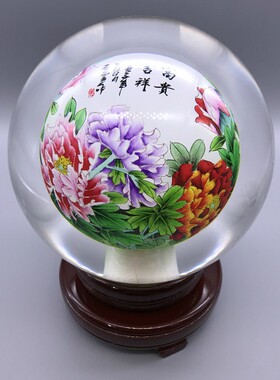 诚信内画水晶球纯手绘图案办公桌客厅电视柜摆件工艺礼品特色礼品